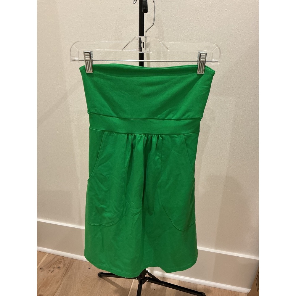 Susana Monaco Womens Kelly Green Strapless Mini Dress with Pockets Size Small